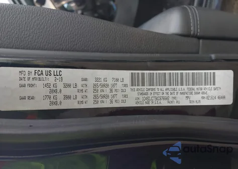 2019 Dodge Durango R/T Awd из США, поврежденный, VIN 1C4SDJCT5KC676602